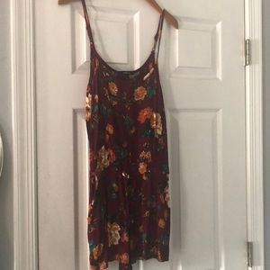 Maroon Flower Print Romper